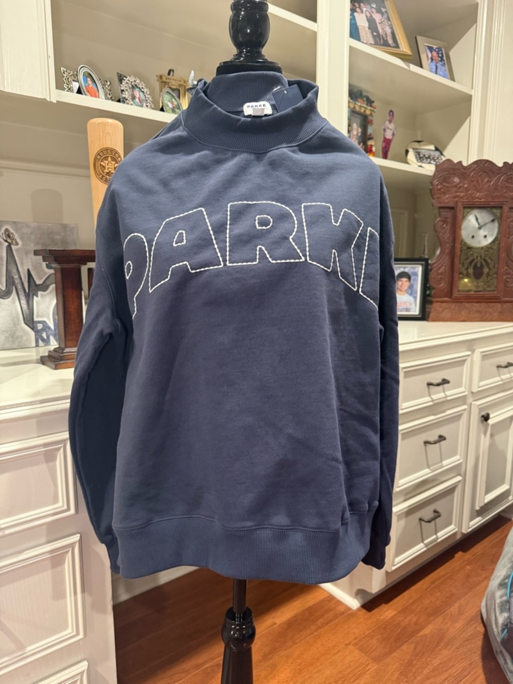Parke X Target WOMEN’S PULLOVER  Mockneck Sweatshirt NAVY Size L/XL